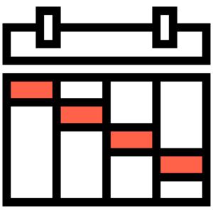 An icon depicting a calendar or agenda.